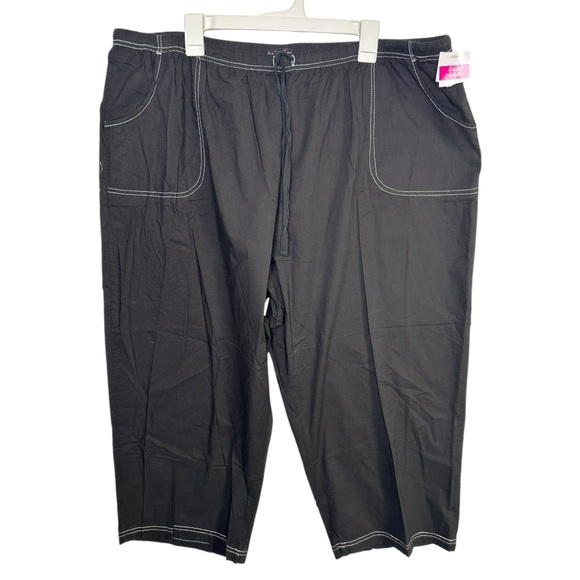 Fresh Produce Black 100% Cotton Capri Pull On Pants Size 3X. new with tags - Picture 1 of 5